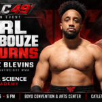 Carl Darbouze returns against Chaz Blevins at NLC 49 on October 10, 2026, in Catlettsburg, Kentucky.